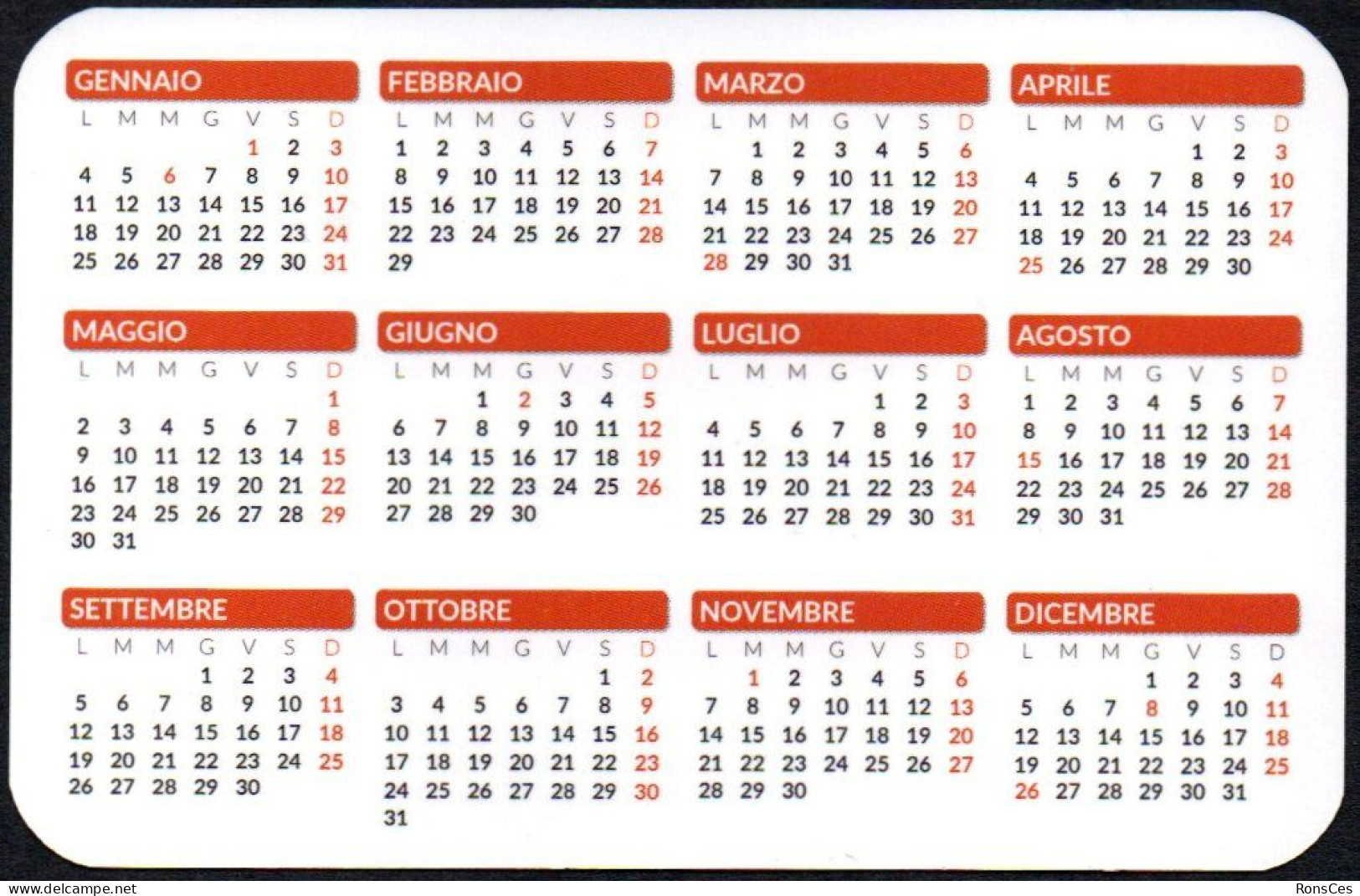 ITALIA 2016 - CALENDARIO TASCABILE - SCLEROSI MULTIPLA - TUTTO L'ANNO INSIEME - I - Kleinformat : 2001-...