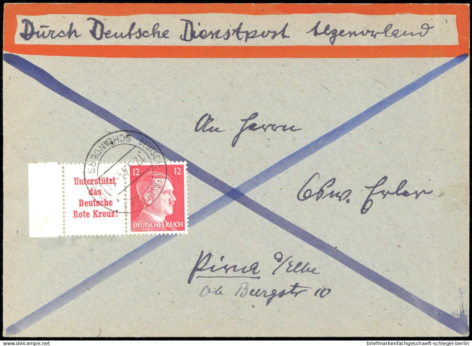 Deutsche Dienstpost II. - WK Alpenvorland, 1944, Brief - Occupazione 1938 – 45