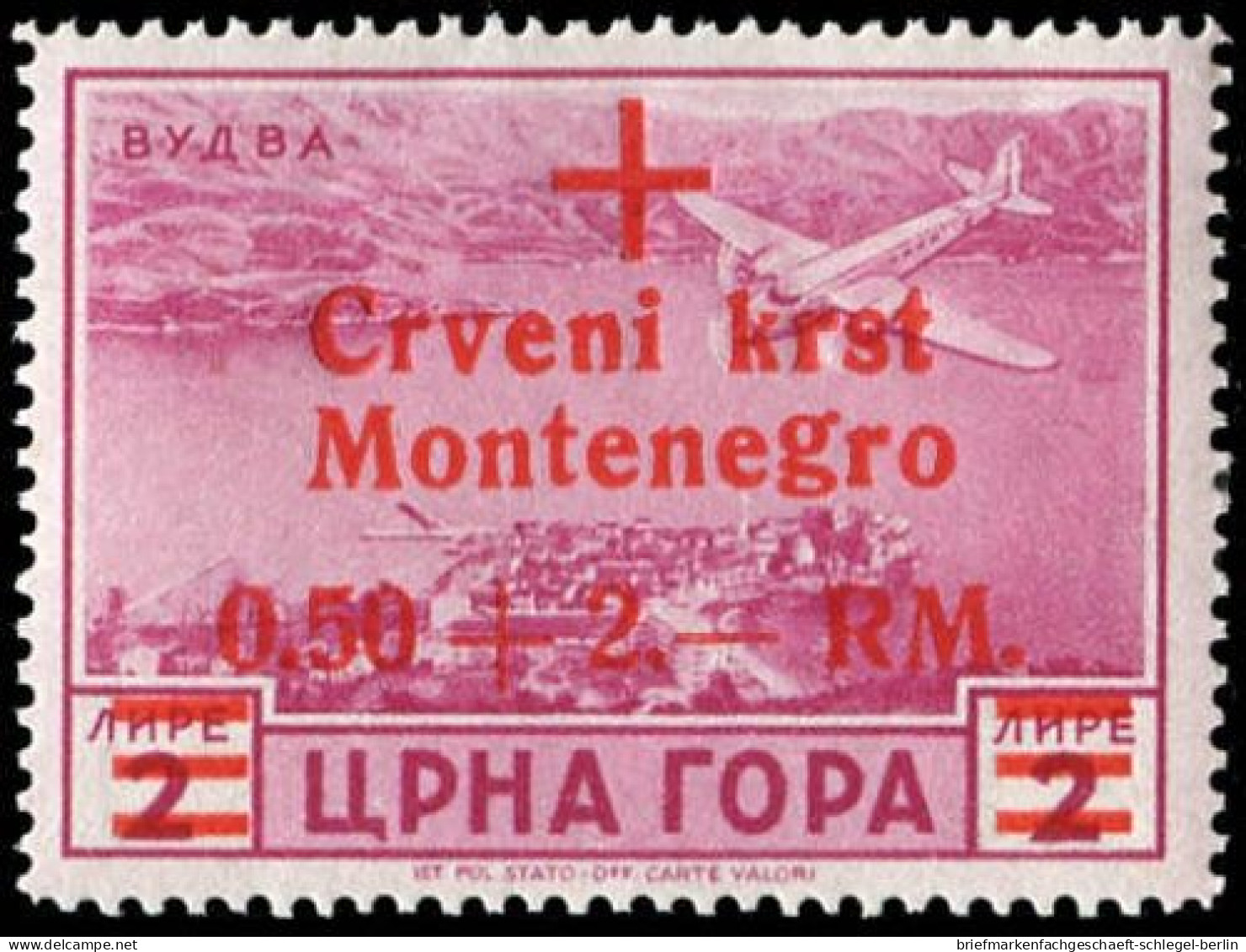 Deutsche Besetz.II.WK Montenegro, 1944, 29-35, Postfrisch - Occupazione 1938 – 45