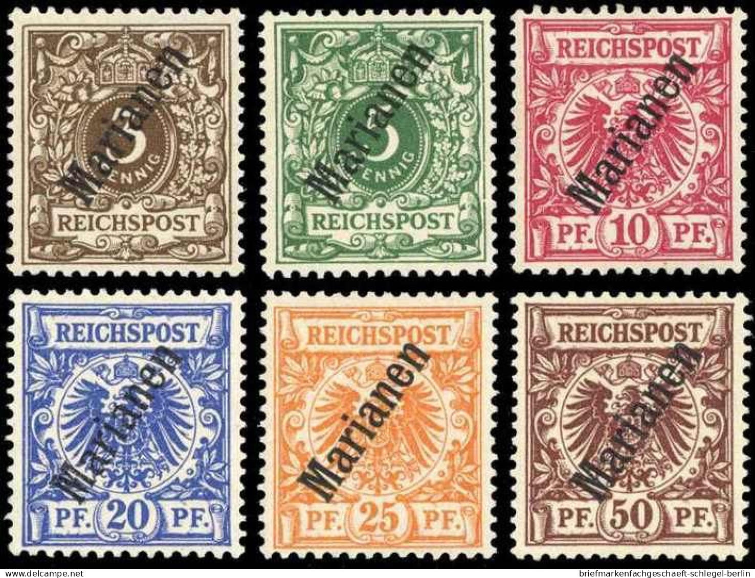 Deutsche Kolonien Marianen, 1900, 1-6 II, Ungebraucht - Mariana Islands