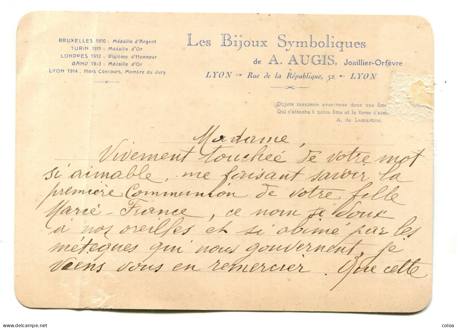 Les Bijoux Symboliques AUGIS LAS Madame Augis Action Française - Autres & Non Classés