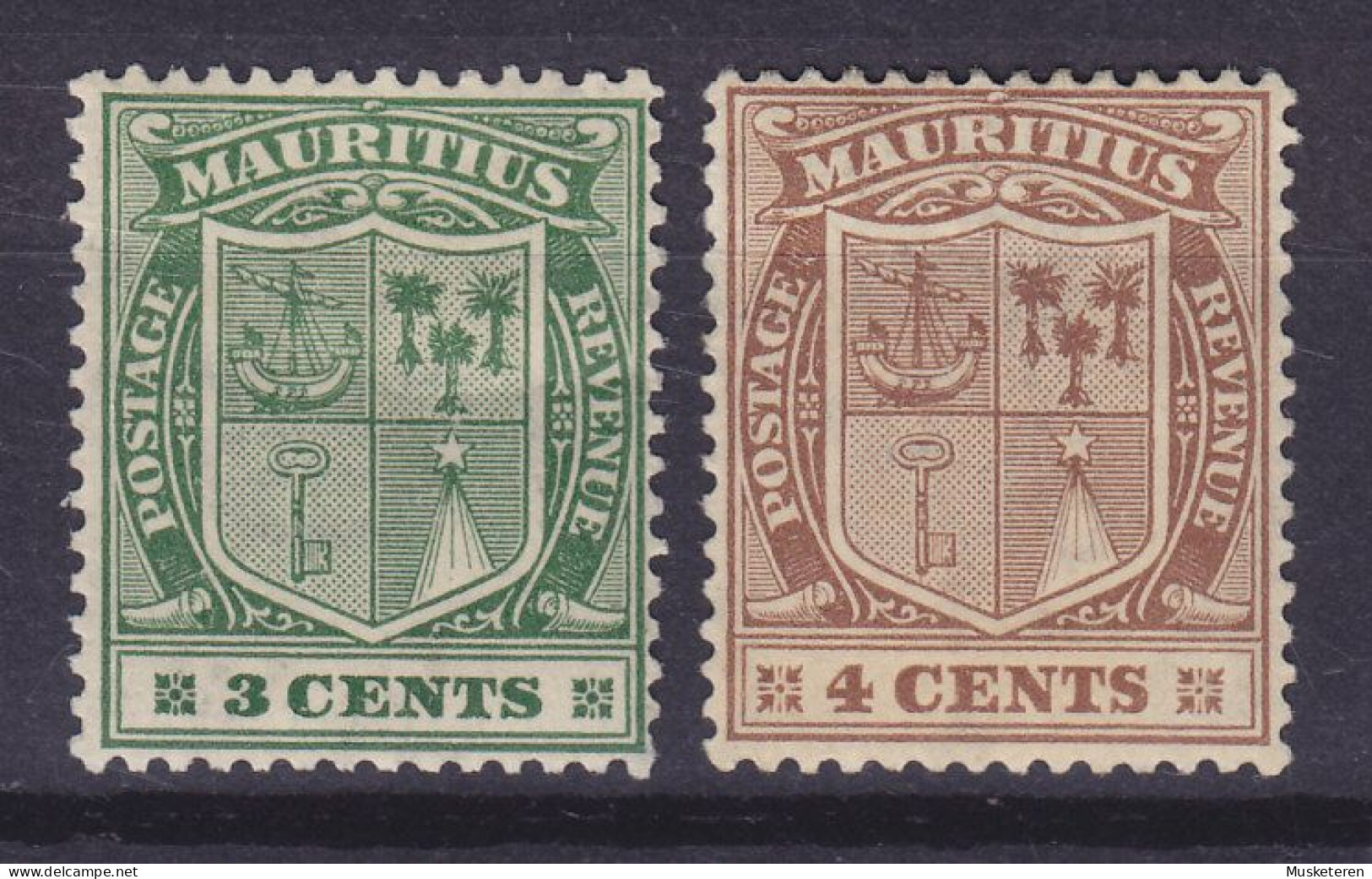 Mauritius 1925/26 Mi. 178-79, 3c. & 4c. Neues Wappen, MH* - Mauritius (...-1967)