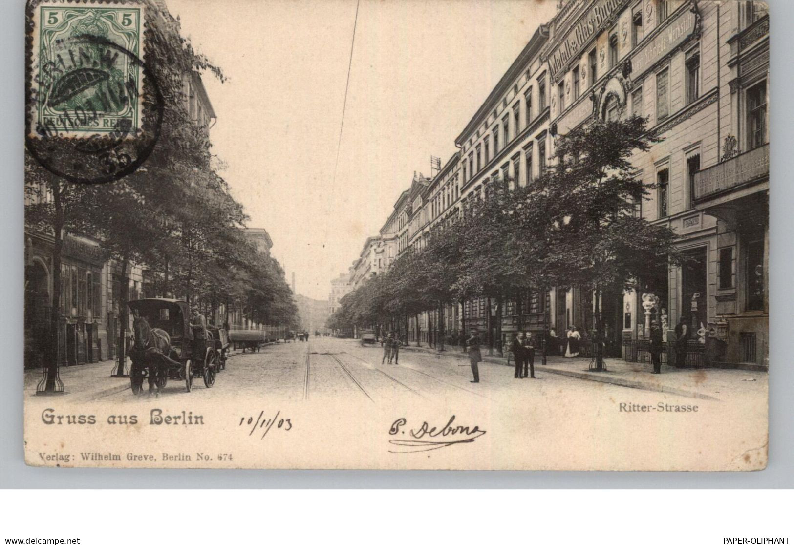 1000 BERLIN - KREUZBERG, Ritterstrasse, Belebte Szene, 1903, Kl. Druckstelle - Kreuzberg