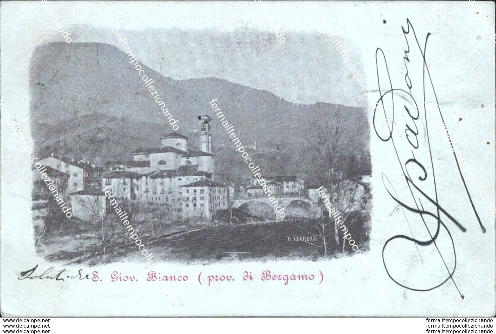 Bs546 Cartolina San Giovanni In Bianco 1902 Provincia Di Bergamo Lombardia - Bergamo