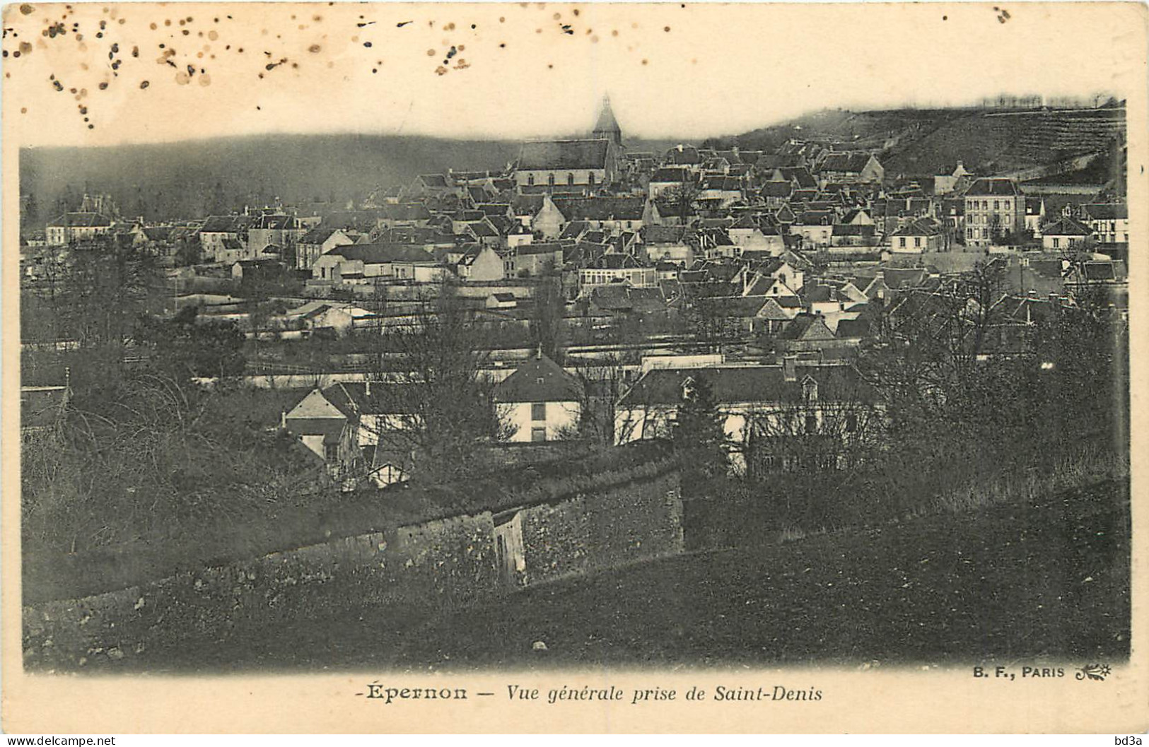 28 -  EPERNON - VUE GENERALE PRISE DE SAINT DENIS -  PUBLICITE "CHICOREE EXTRA SUPERIEUR A LA FRANCAISE" - Epernon