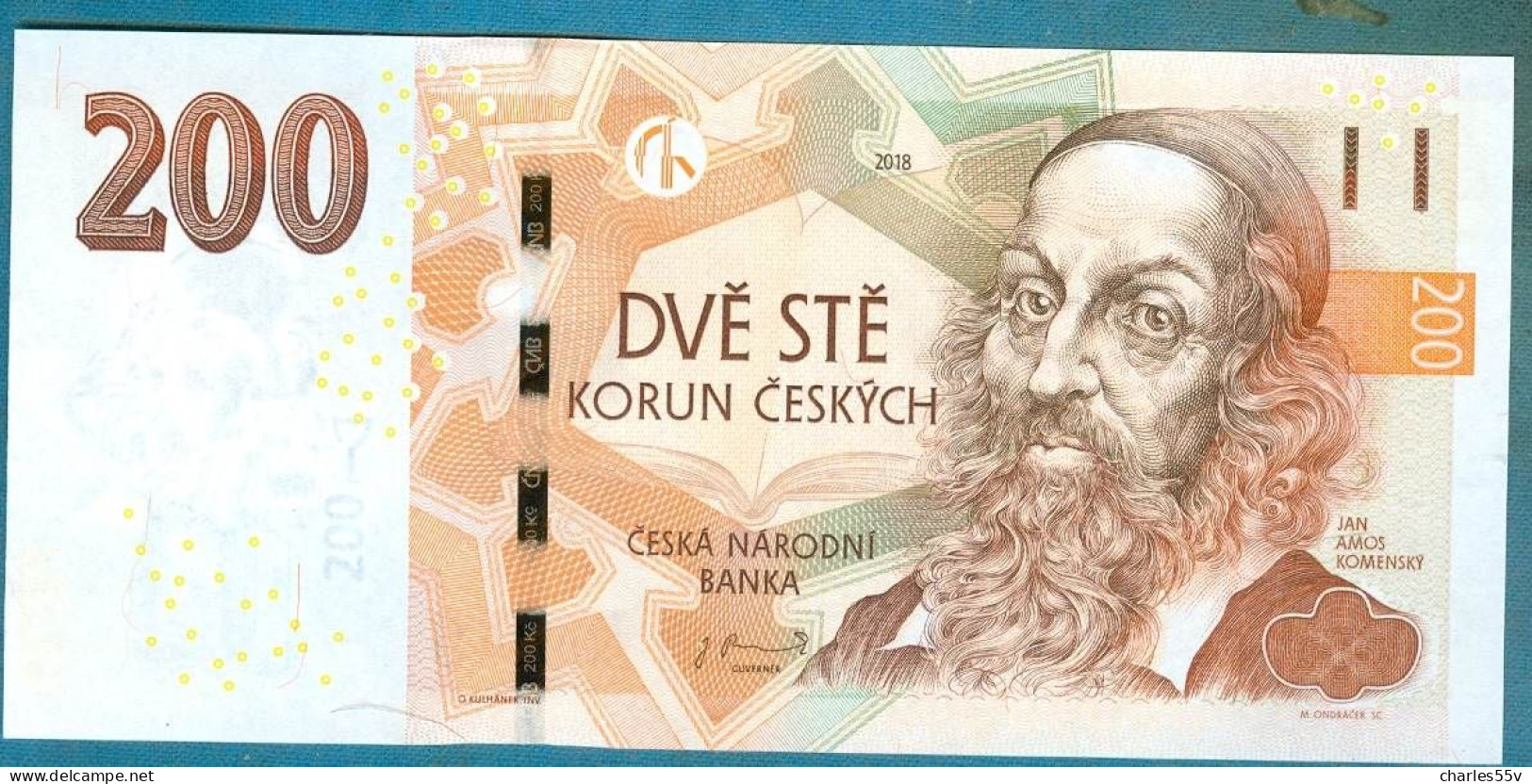 Czech Republic 200 Korun 2018 UNC Prefix W - Repubblica Ceca