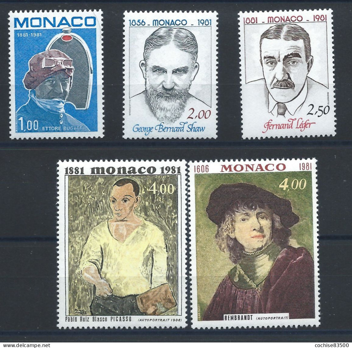 Monaco N°1290/94** (MNH) 1981 - Anniversaire De Naissance D'hommes Célèbres - Ungebraucht