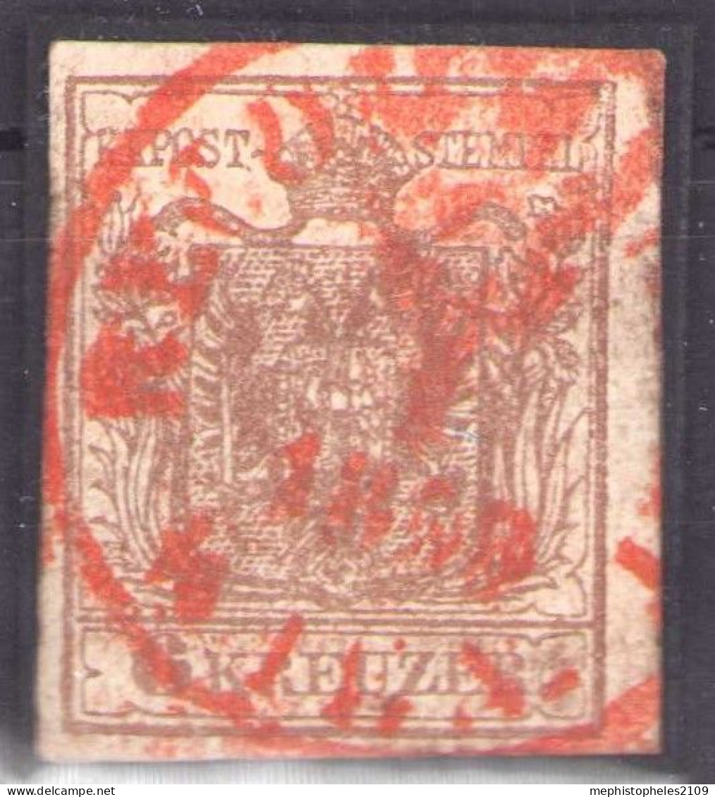 AUSTRIA 1859 - ANK 4 Mp III, Voll- Bis Breitrandig, Rotstempel "Recommandirt Wien" - Used Stamps