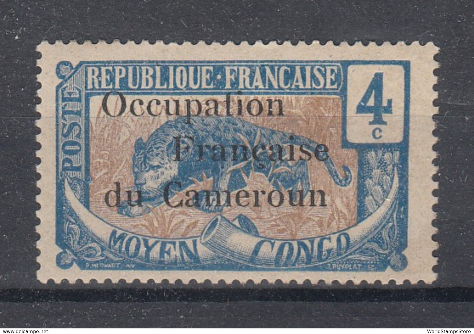 Cameroon 1916 Stamps Ovpt "Occupation Francaise Du Cameroun". 1 Val (4c).  MLH. Fine. - Ungebraucht