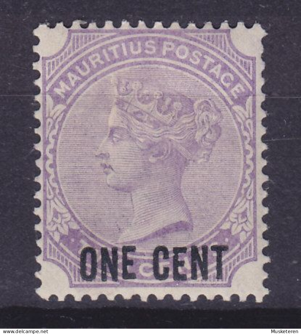 Mauritius 1893 Mi. 78, ONE CENT/2c. Queen Victoria Overprinted Aufdruck, MH* - Mauritius (...-1967)