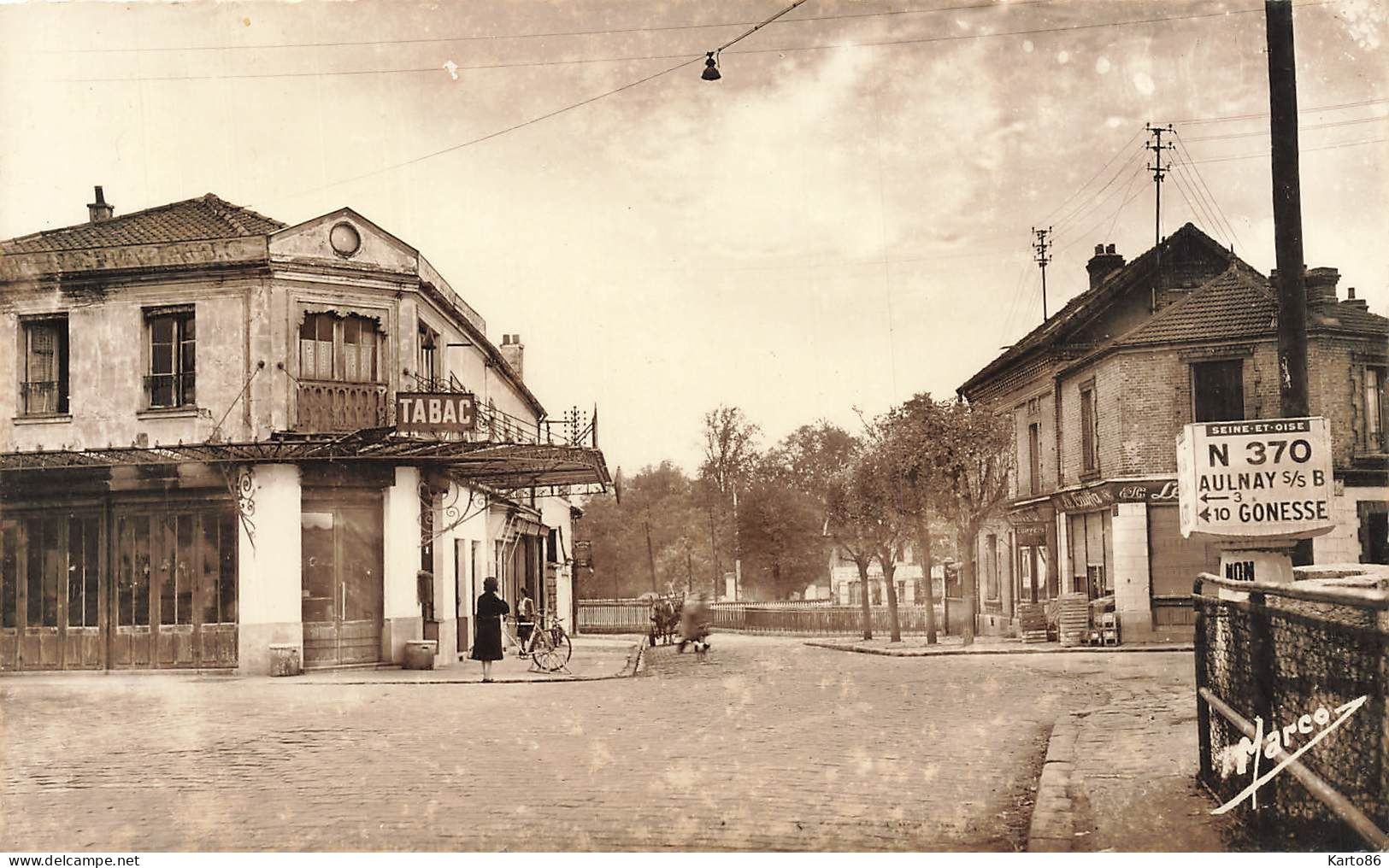 Sevran Livry * Débit De Tabac Tabacs TABAC , Le Pont Et La Rue De La Gare * Café Commerce * Villageois - Sevran