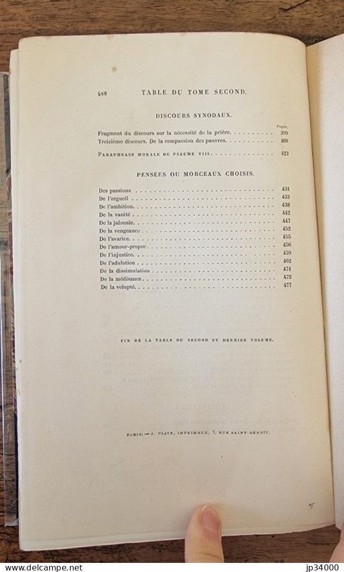 Oeuvres Choisies De Massillon précédée d'une étude par Godefroy 2 volumes (1868)