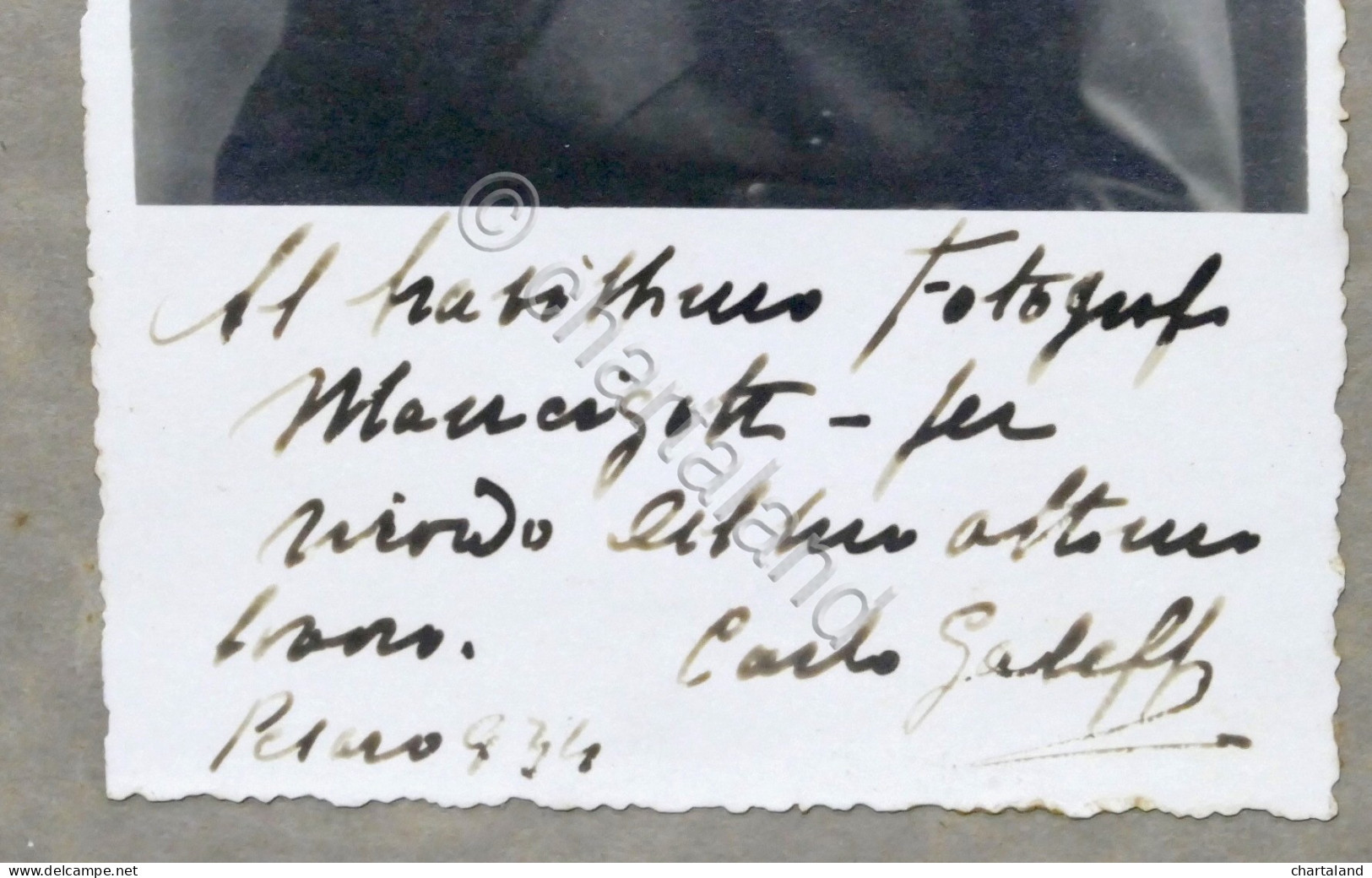 Fotografia Con Autografo Del Baritono Carlo Galeffi - 1934 - Autres & Non Classés