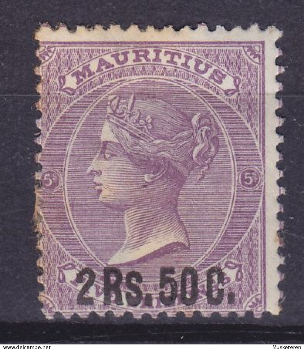 Mauritius 1878 Mi. 51, 2 RS 50 C./5 Sh. Queen Victoria Overprinted Aufdruck, MH* - Mauritius (...-1967)