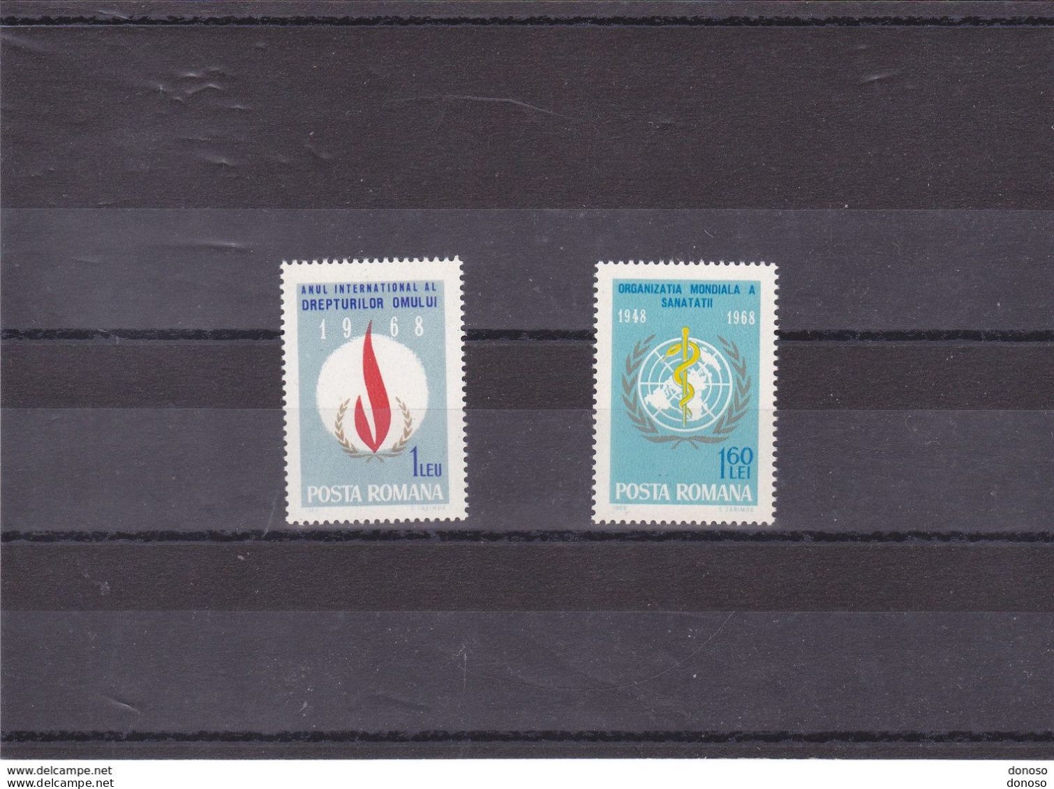 ROUMANIE 1968 OMS Droits De L'homme Yvert 2377-2378, Michel 2674-2675 NEUF** MNH Cote Yv 3,50 Euros - Ungebraucht