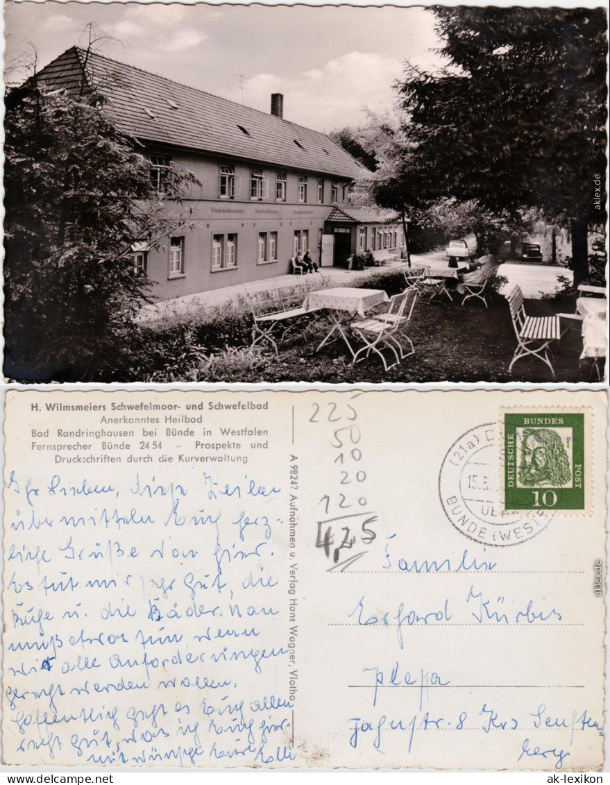 Ansichtskarte Bünde Wilmsmeiers Schwefelmoorbad Bad Randringhausen 1960 - Buende