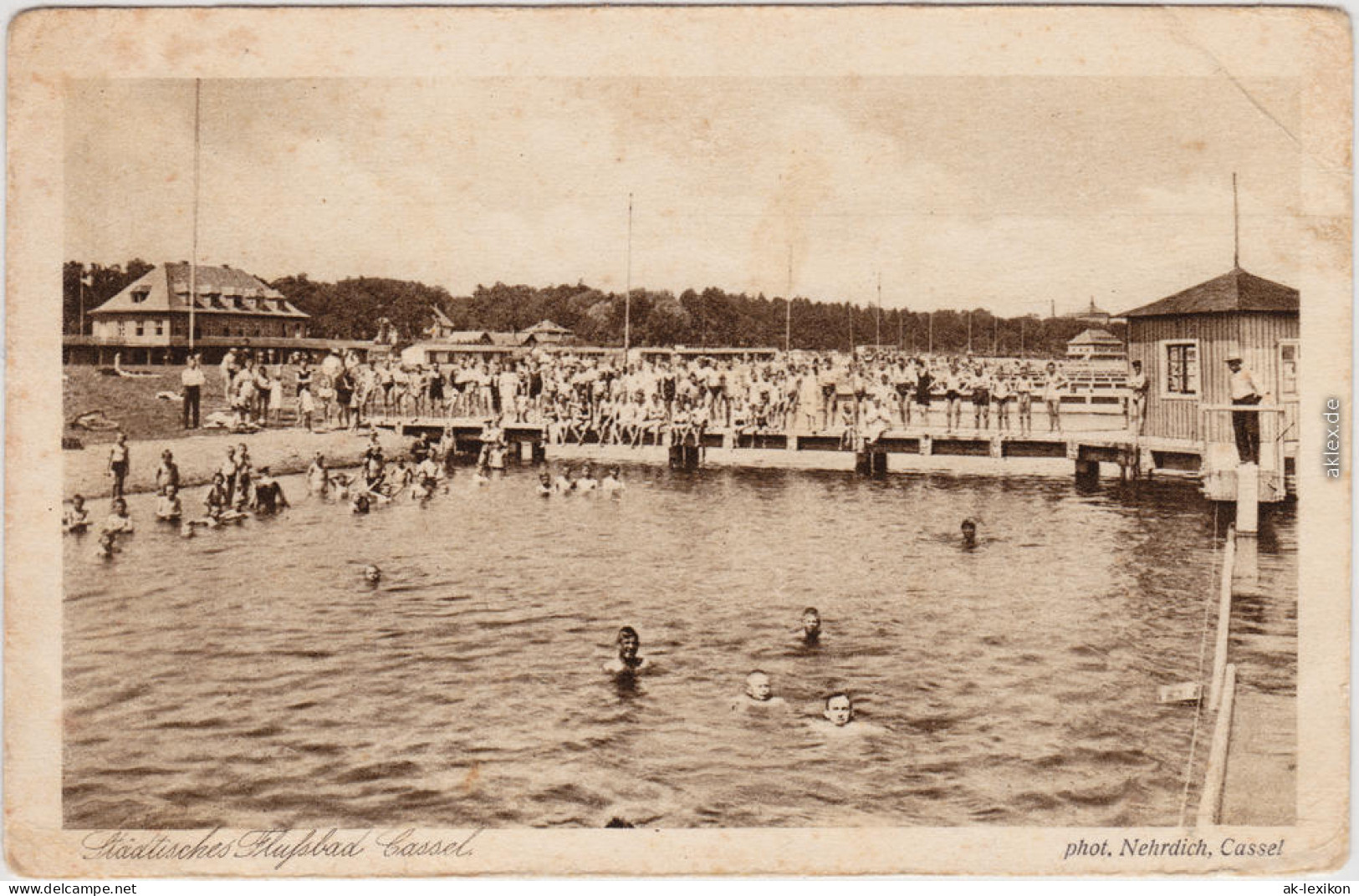 Kassel Cassel Städtisches Flußbad Ansichtskarte 1928 - Kassel