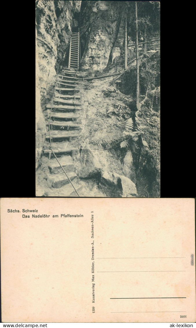 Pfaffendorf-Königstein (Sächsische Schweiz) Das Nadelöhr Am Pfaffenstein 1914 - Königstein (Sächs. Schw.)