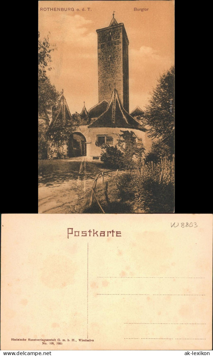 Ansichtskarte Rothenburg Ob Der Tauber Burgtor 1906 - Rothenburg O. D. Tauber