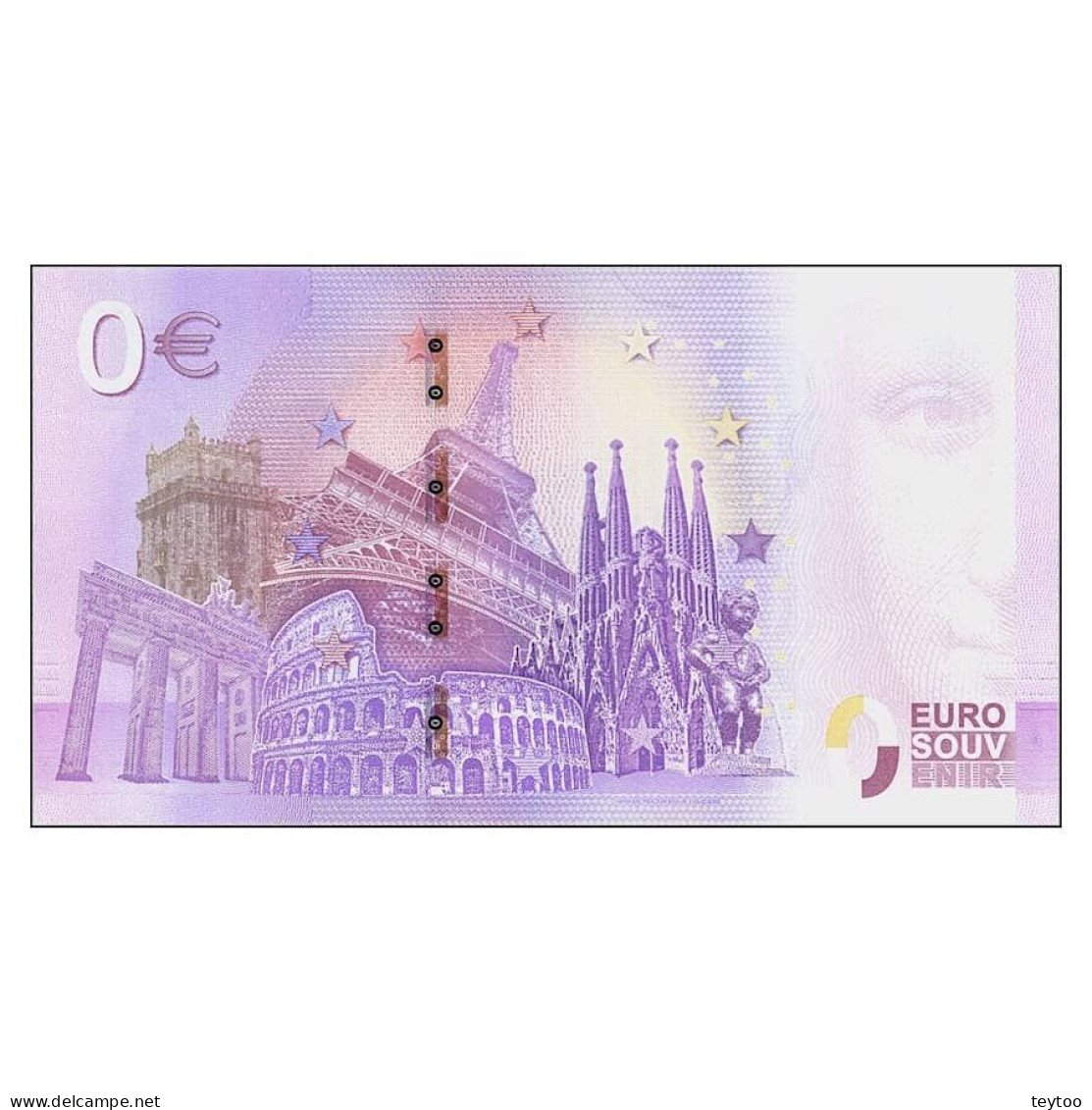 C2540.2# 0 Euros. España. Sevilla, Plaza De España (SC) 2019-1A - [ 8] Fictifs & Specimens