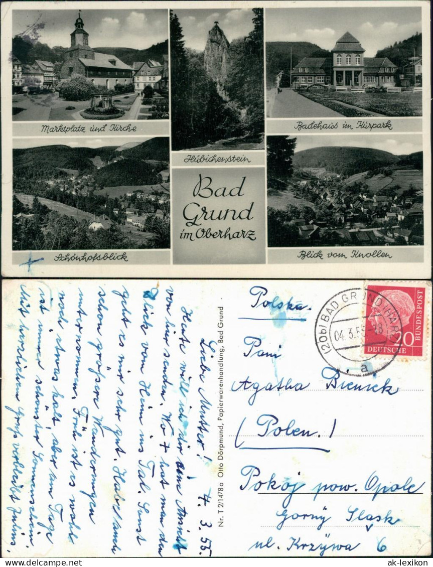 Bad Grund (Harz) Markt Mit Kirche, Schönhofsblick,  1955 - Bad Grund