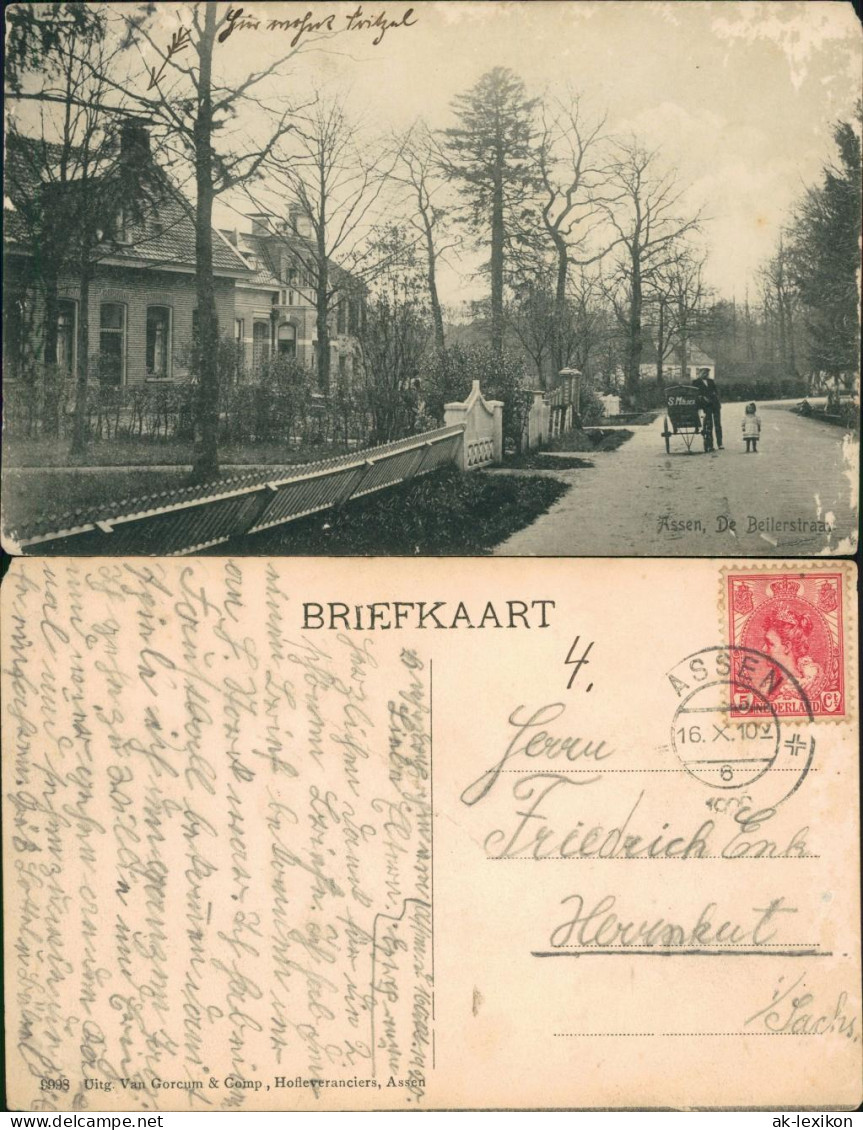 Postkaart Assen De Beilerstraat - Villen 1910  - Andere & Zonder Classificatie