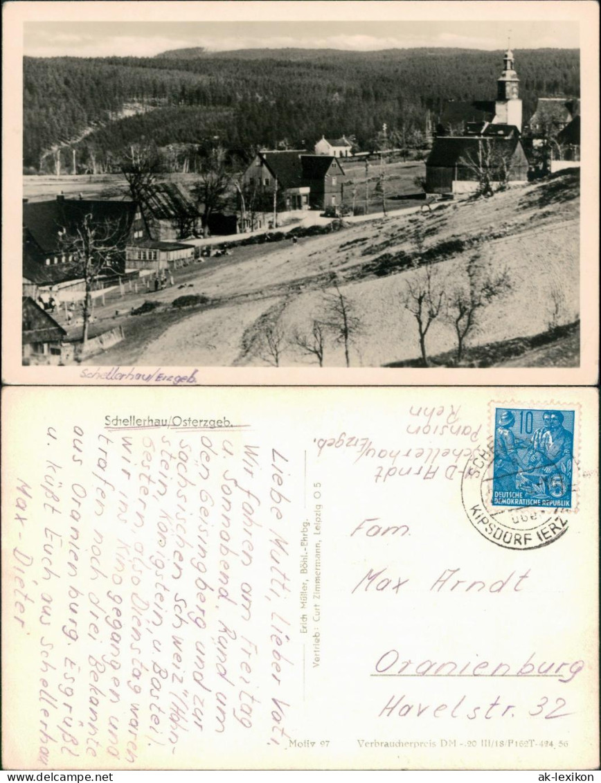 Ansichtskarte Schellerhau-Altenberg (Erzgebirge) Häuser Im Ort Am Hang 1956 - Schellerhau