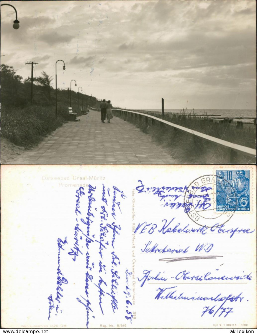 Ansichtskarte Graal-Müritz Strandpromenade 1953 - Graal-Müritz