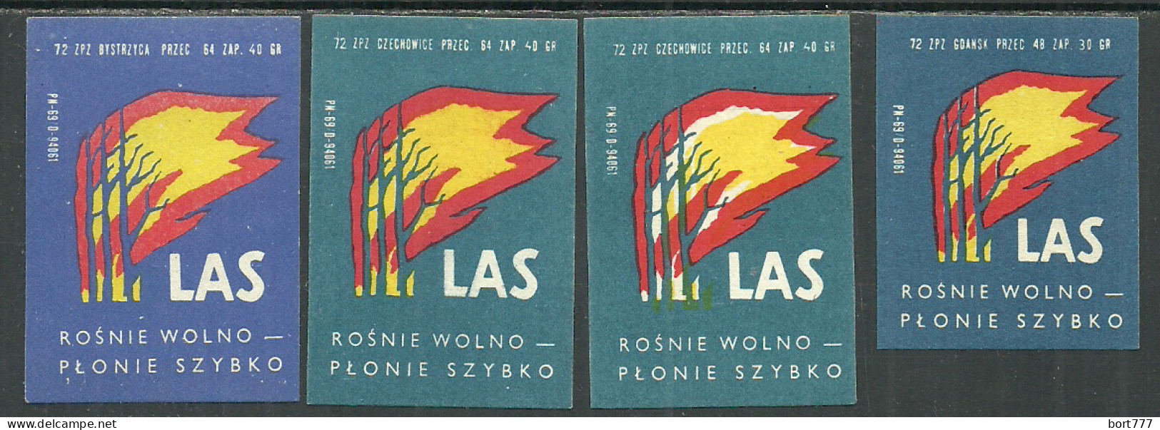 Poland , 4 Old Matchbox Labels - Matchbox Labels