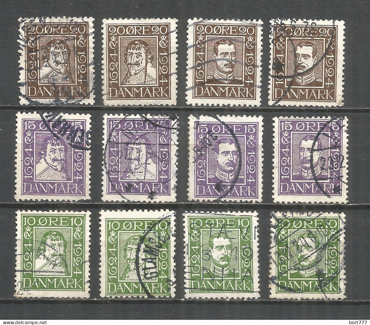 Denmark 1924 Year Used Stamps Mi # 131-142 - Oblitérés