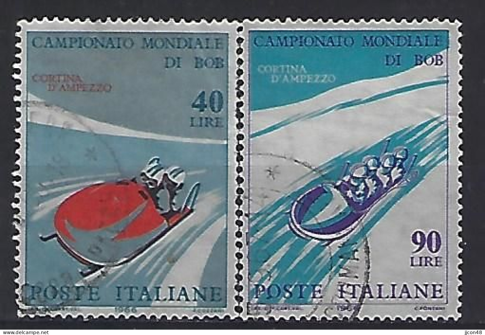 Italy 1966  Weltmeisterschaftenn Im Bobfahren  (o) Mi.1196-1197 - 1961-70: Used