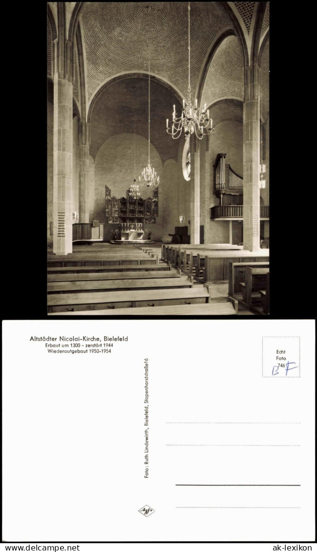 Ansichtskarte Bielefeld Altstädter Nicolai-Kirche, Altar Orgel 1965 - Bielefeld