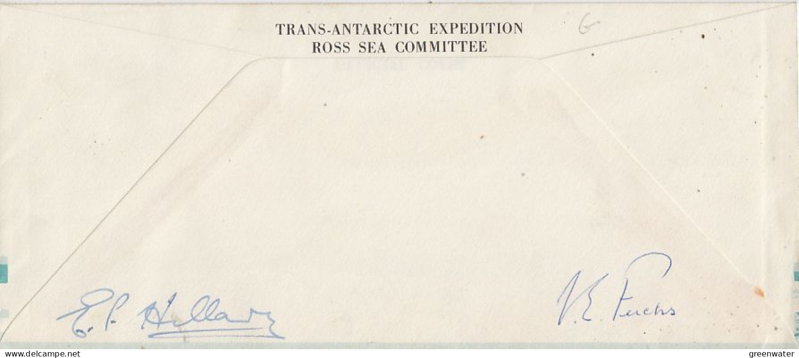 Ross Dependency Commemorating  1st Trans-Antarctic Crossing  2 Signatures  Ca Scott Base 20 JA 1958 (RO176) - Covers & Documents