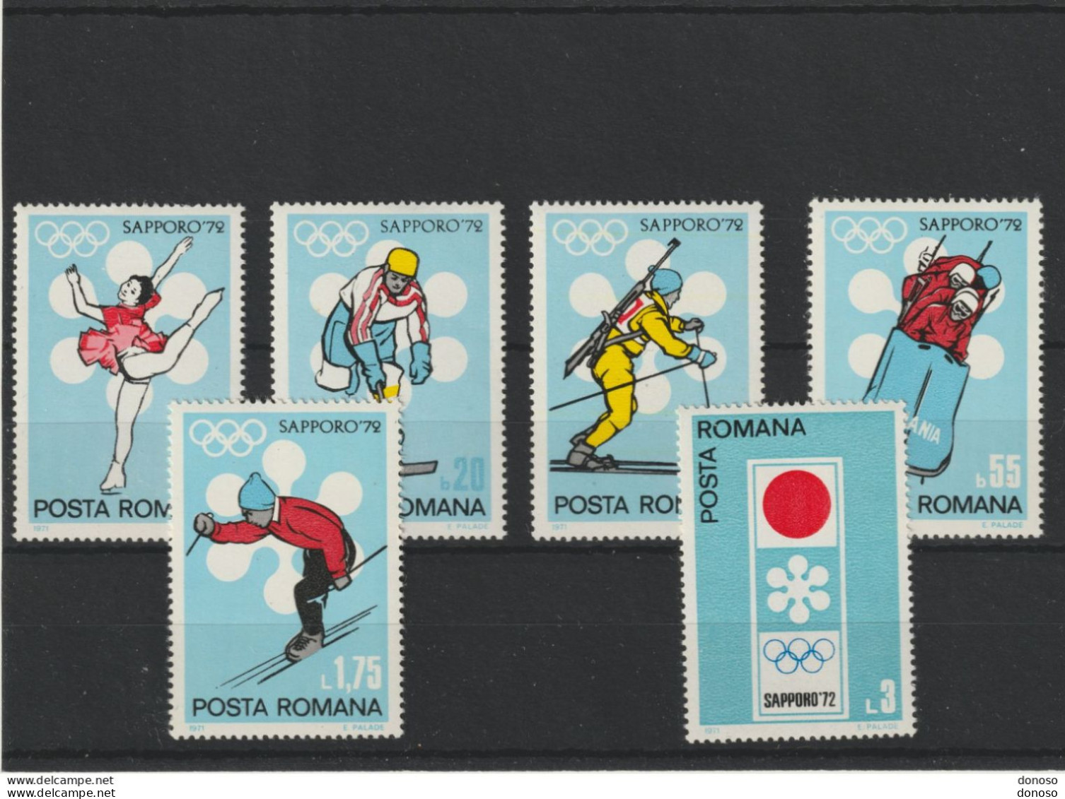 ROUMANIE 1971 JEUX OLYMPIQUES DE SAPPORO Yvert 2652-2657, Michel 2984-2989 NEUF** MNH Cote 4,50 Euros - Nuovi