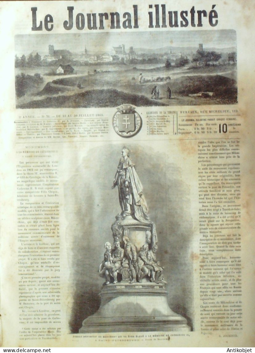 Le Journal Illustré 1865 N°76 Algérie Emir Abd-EZl-Kader Saint-Omer (62) Russie St-Pétersbourg - 1850 - 1899