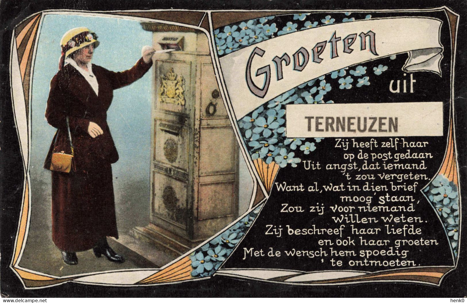 Terneuzen Groeten Uit Fantasiekaart Oud 1918 C3120 - Terneuzen