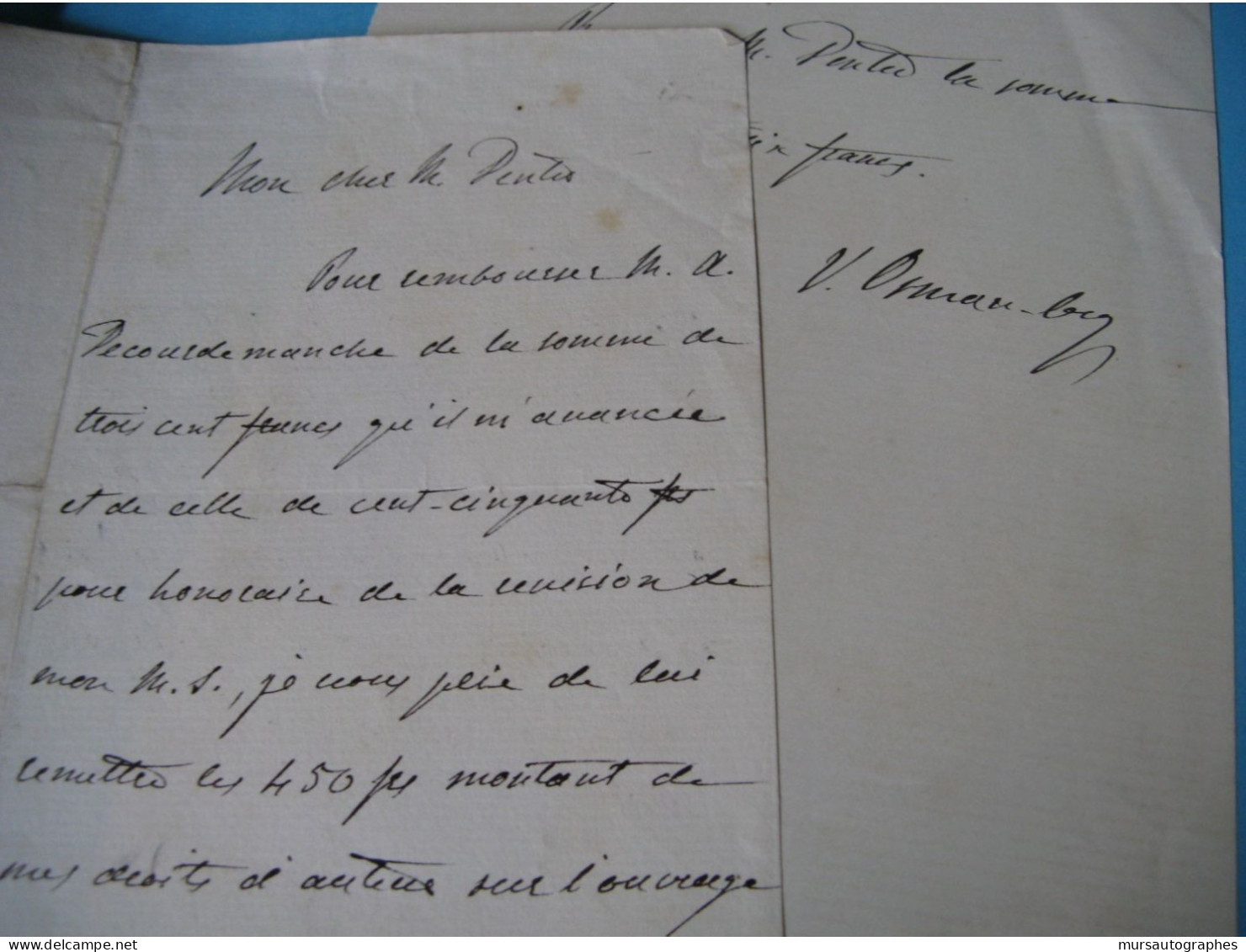 OSMAN-BEY 2 X Autographe Signé 1889 JOURNALISTE AVENTURIER OTTOMAN Rare - Ontdekkingsreizigers En Avonturiers