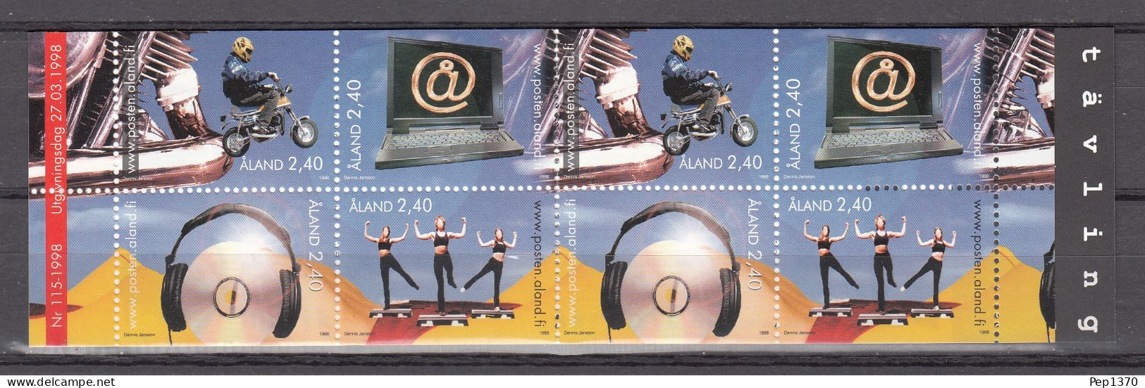 ALAND 1998 -  MOTOCICLETAS - MOTOS - CARNET YVERT Nº C136 - Ålandinseln