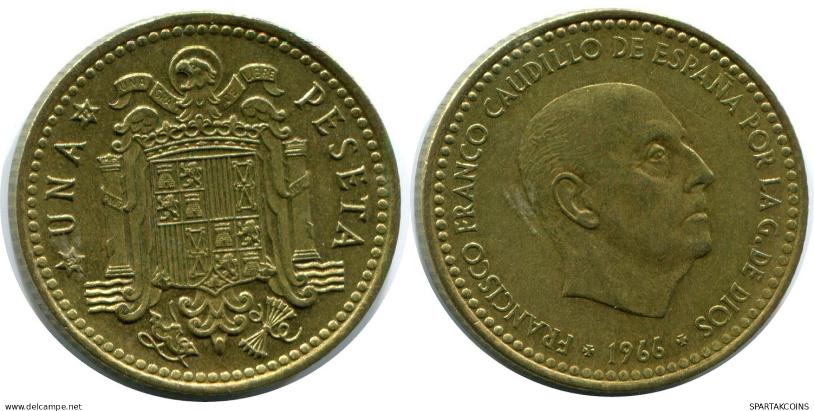 1 PESETA 1966 SPAIN Francisco Franco Coin #AZ141.U.A - 1 Peseta