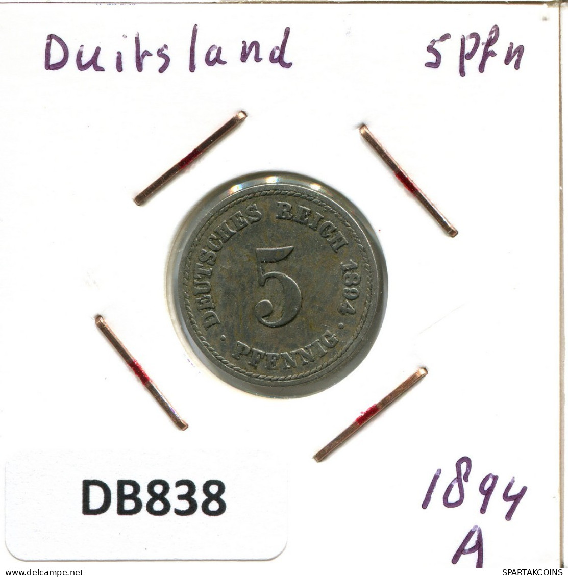 5 PFENNIG 1894 A ALEMANIA Moneda GERMANY #DB838.E.A - 5 Pfennig