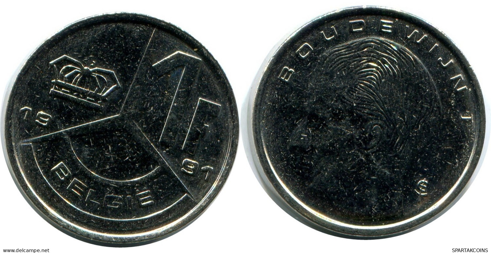 1 FRANC 1991 DUTCH Text BELGIUM Coin #AZ357.U.A - 1 Franc