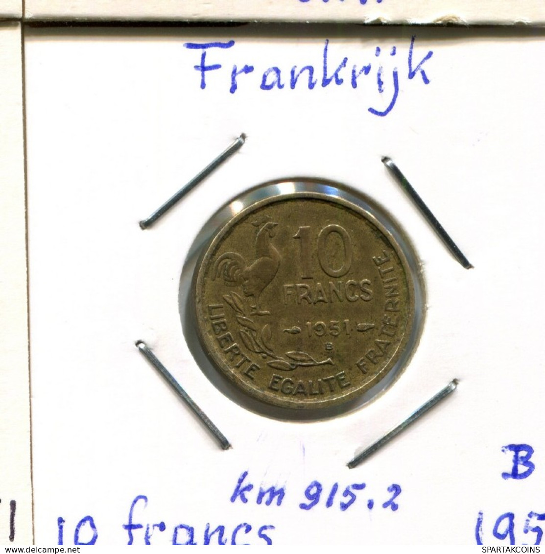 10 FRANCS 1951 FRANCIA FRANCE Moneda #AM406.E.A - 10 Francs