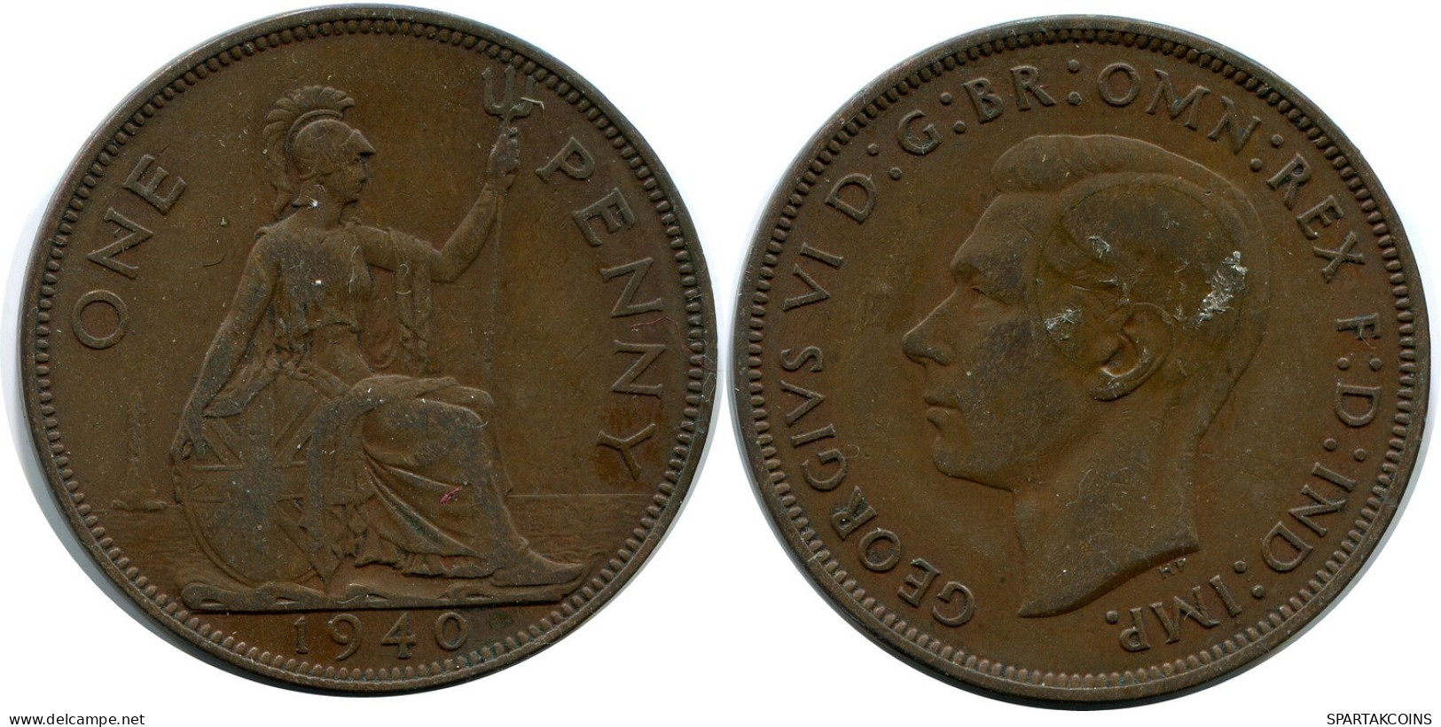 PENNY 1940 UK GRANDE-BRETAGNE GREAT BRITAIN Pièce #AZ769.F.A - D. 1 Penny