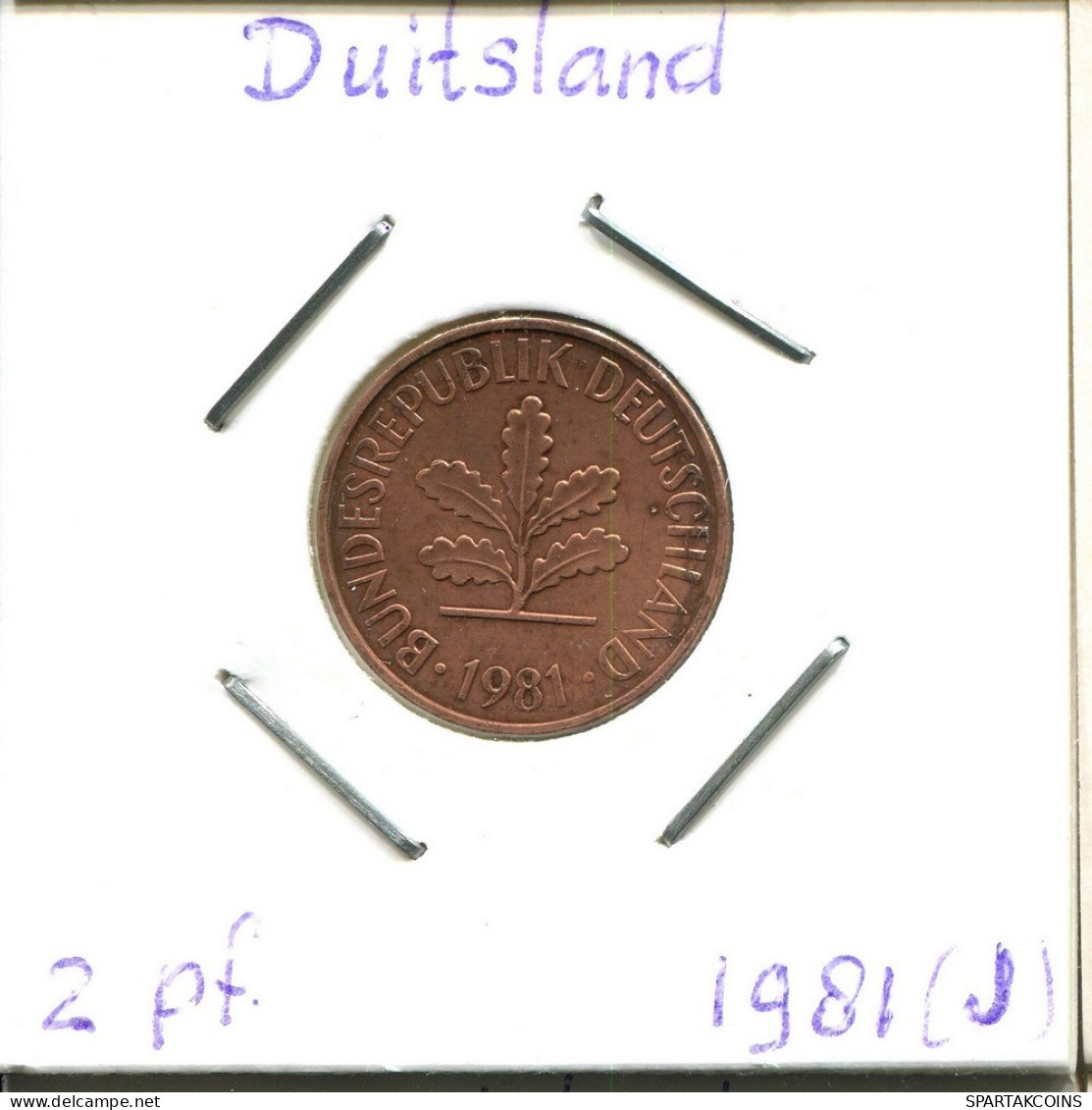 2 PFENNIG 1981 J WEST & UNIFIED GERMANY Coin #DC261.U.A - 2 Pfennig