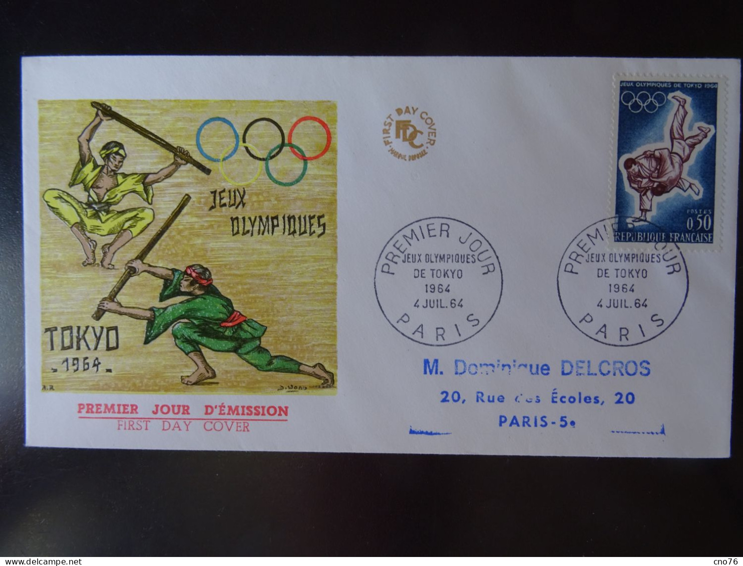 Jeux Olympiques De Tokyo En 1964 EPJ France Oblitération Du 4 Juillet 1964 1er Jour - Sommer 1964: Tokio