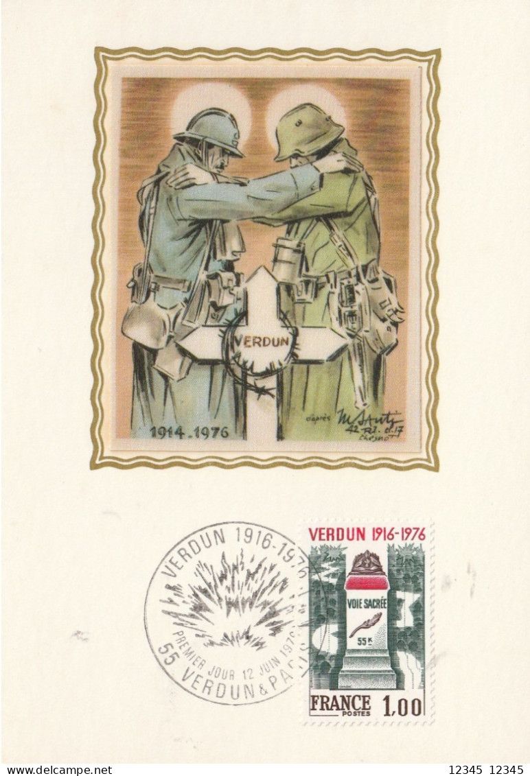 Frankrijk 1976, 60th Anniversary Of The Battle Of Verdun. - Lettres & Documents