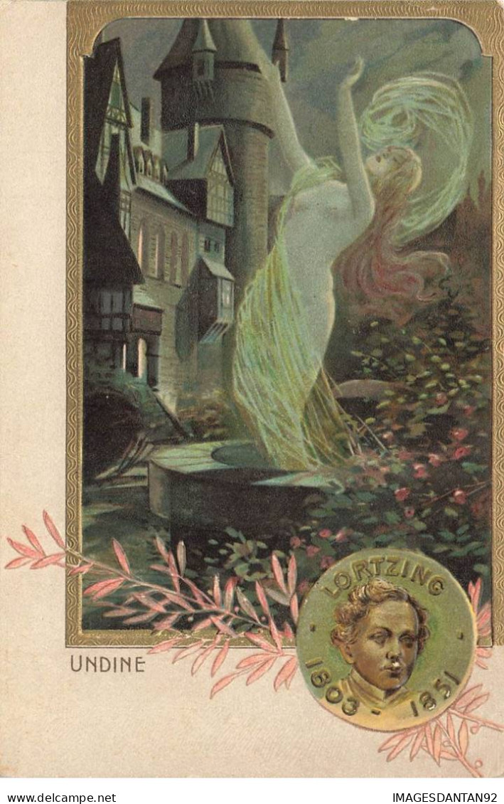 ILLUSTRATEURS AF#DC673 ART NOUVEAU SURREALISME FANTOME FEMME AUX SEINS NUS COMPOSITEUR LORTZING EN MEDAILLON - Vor 1900