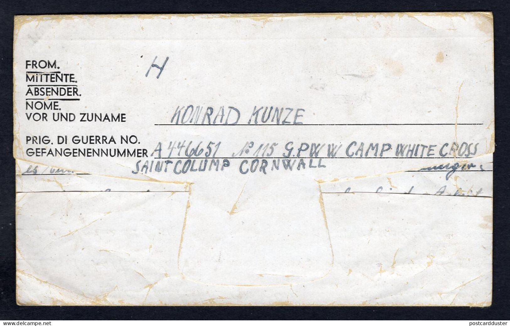 GB 1946 German POW Camp No115 Cover To Coppenbrügge Kreis Hammeln (p1574) - Covers & Documents