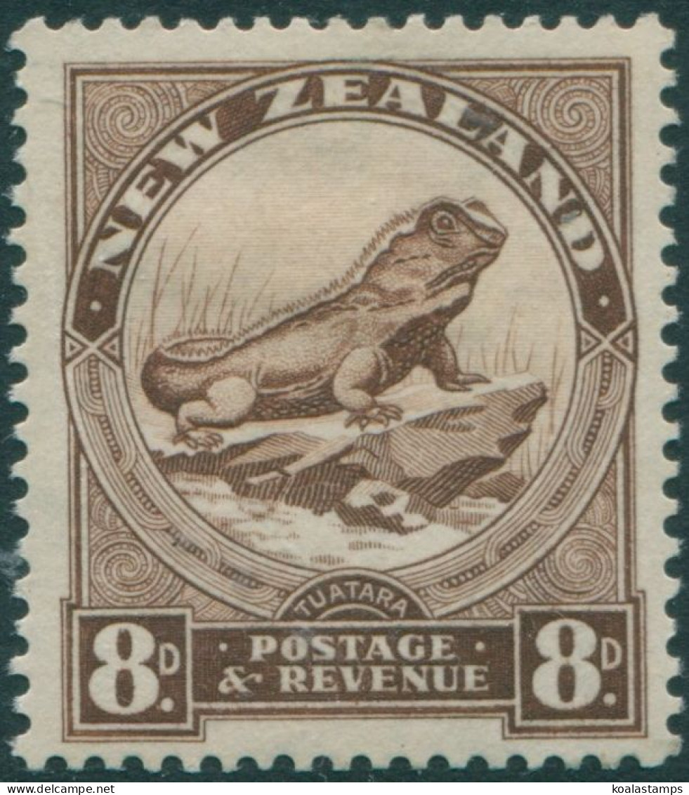 New Zealand 1935 SG565 8d Chocolate Tuatara Lizard MLH - Otros & Sin Clasificación