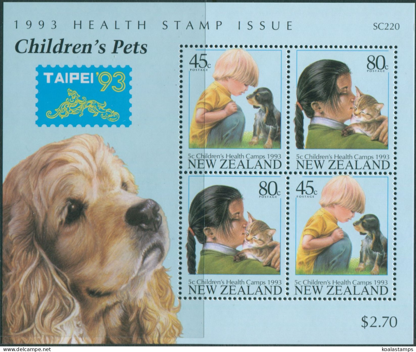 New Zealand 1993 SG1744 Health Pets Taipei MS MNH - Other & Unclassified